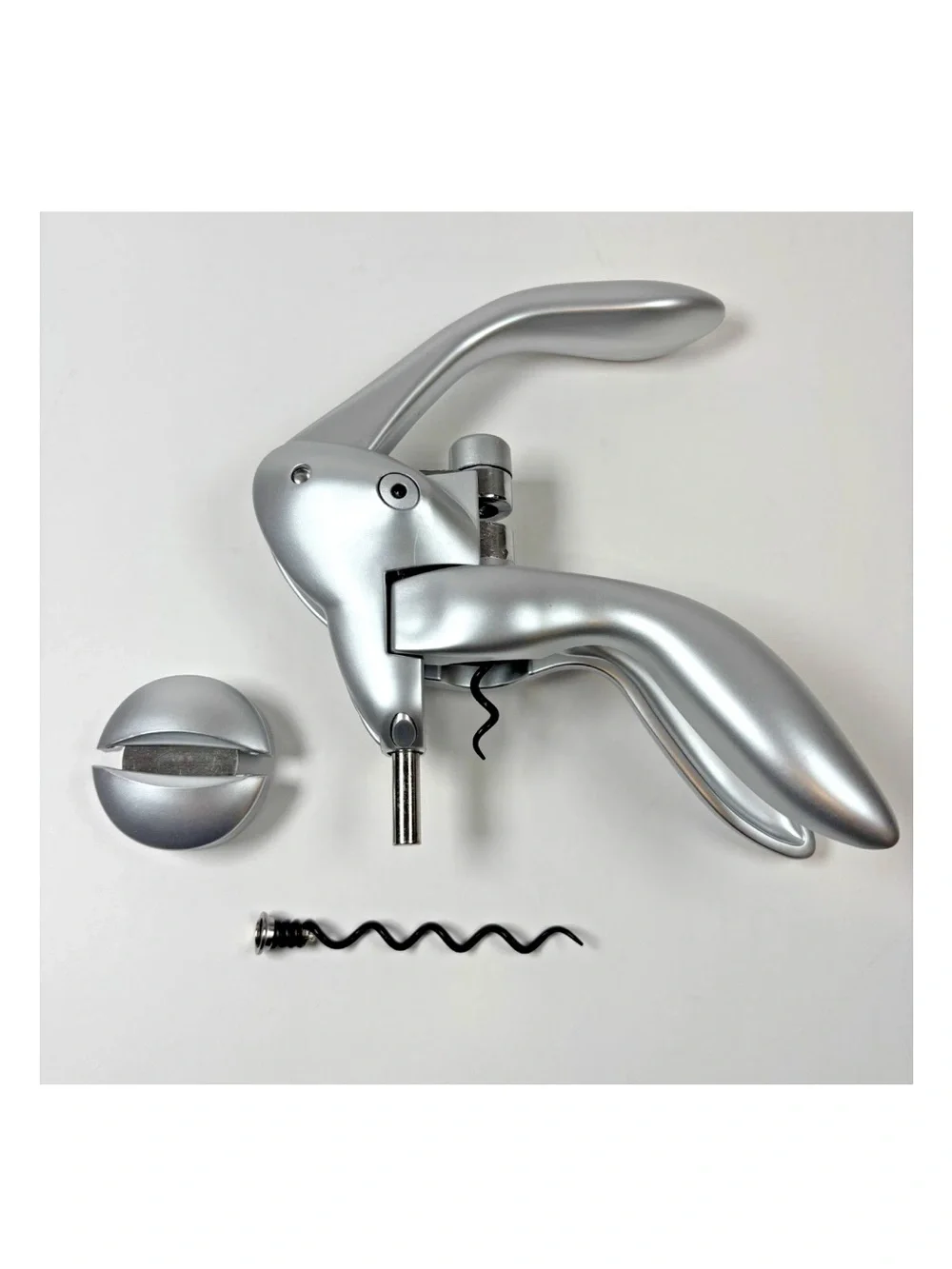 Rabbit Lever Corkscrew Set Wine Bottle Opener Silver Foil Cutter Non-Stick Spira
